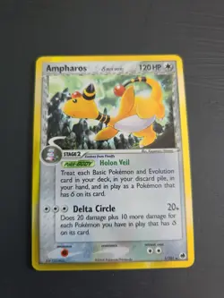 2006 Pokemon Dragon Frontiers Holo Ampharos 1/101 - Image 1