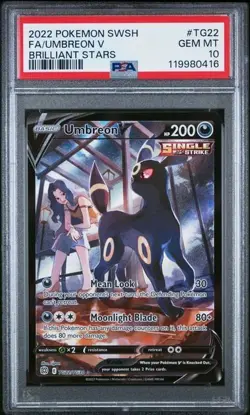 Pokemon Umbreon V Brilliant Stars Trainer Gallery Full Art #TG22 PSA 10 Gem Mint - Image 1