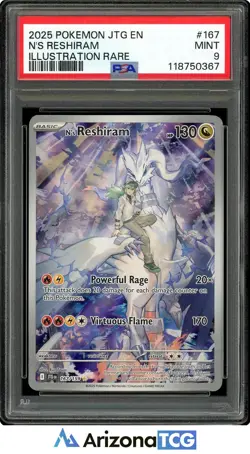 Pokemon 2025 Ns Reshiram 167/159 Full Art IR Journey Together PSA 9 - Image 1