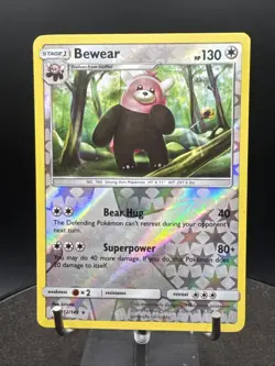 Pokemon TCG Bewear Sun & Moon Base Set 112/149 Reverse Holo Rare - Image 1