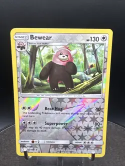 Pokemon TCG Bewear Sun & Moon Base Set 112/149 Reverse Holo Rare - Image 2