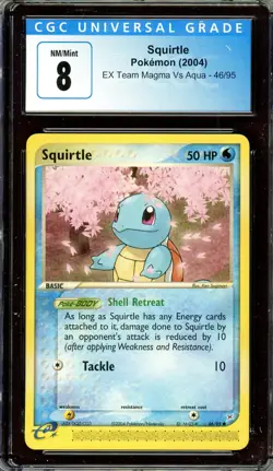 SQUIRTLE 2004 Pokemon EX Team Magma Vs Aqua #46/95 ~ Graded CGC 8 NM-MT - Image 1