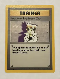 Pokemon TCG Trainer Imposter Professor Oak Base Set 73/102 Rare Vintage 1999 - Image 1