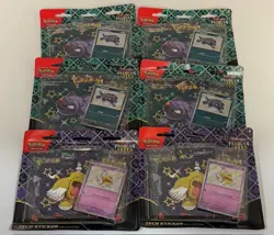 Lot of (6) Pokemon Paldean Fates Tech Sticker Collection 3-Blister Lot - Image 1