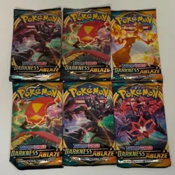 Lot of (6) Pokemon TCG Darkness Ablaze Booster Packs SEALED - Image 1