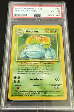 PSA 4 Base Set Venusaur Holo 1999 Pokemon #15/102 - Image 1