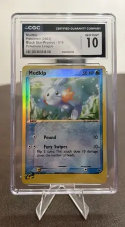 Mudkip #010 CGC 10 2003 Black Star Promo Reverse Holo English Pokemon TCG - Image 1
