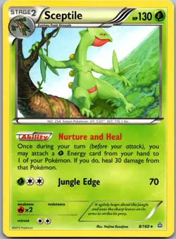 Sceptile 8/160 Rare Primal Clash Pokemon Near Mint - Image 1