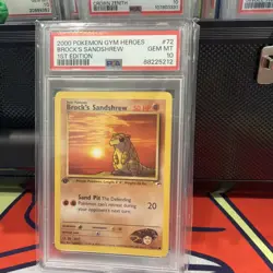 2000 Pokemon Gym Heroes 1st Edition Brock's Sandshrew #72 PSA 10 LOW POP (55) - Image 3