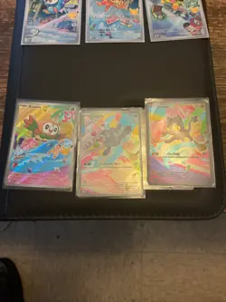 Pokemon TCG First Partners Illustrations Alola Set Rowlet Litten Popplio - Image 1
