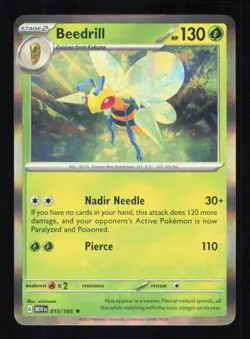 BEEDRILL 015/165 HOLO 151 POKEMON NEAR MINT - Image 1