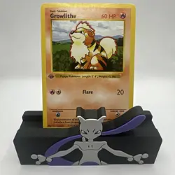 Growlithe 28/102 LP 1st Edition Shadowless Base Set Pokemon TCG WOTC - Image 1