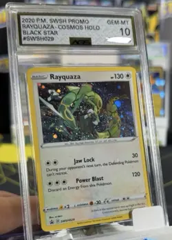 Pokemon Rayquaza SWSH029 Promo Cosmos Holo Black Star AGS 10 Sword & Shield - Image 1