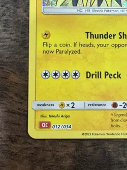 ⚡ Zapdos 012/034 CLC ⚡ Pokemon TCG Classic Collection NM Holo - Image 4