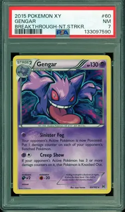 2015 POKEMON XY #60 GENGAR NM PSA 7 BREAKTHROUGH 60/162 - Image 1