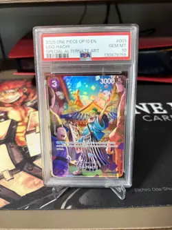 2025 ONE PIECE OP10-ROYAL BLOOD 001 USO-HACHI SPECIAL ALTERNATE ART PSA GEM 10 - Image 1