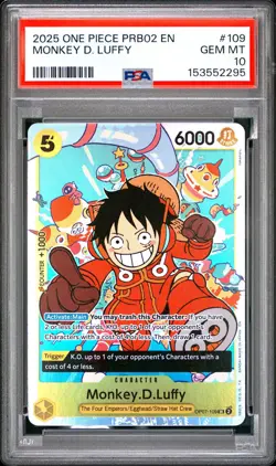 One Piece PRB02-Prem Booster Best Vol.2 - Monkey D Luffy #OP07-109 SR - PSA 10 - Image 1