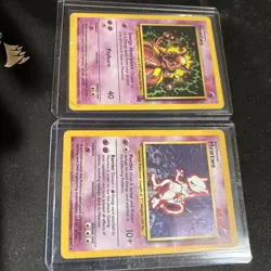 Pokemon TCG Mewtwo 2 Card Lot Base Set Holo & Black Star Promo 14 VTG 1999 WOTC - Image 1