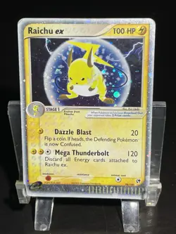 Raichu ex 98/100 EX Sandstorm Holo Damaged Crease Pokemon Card - Image 1