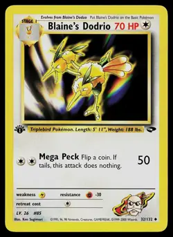 Pokemon Card - Blaine's Dodrio Gym Challenge 32/132 1st Edition Uncommon - Image 1