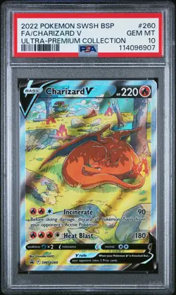 PSA 10 CHARIZARD V 260 | SWSH UPC Promo Full Art Pokemon Card - Image 1