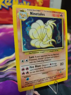 Pokemon TCG Ninetales Base Set Holo Unlimited Rare Card 12/102 WOTC MP - Image 3