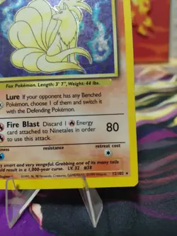 Pokemon TCG Ninetales Base Set Holo Unlimited Rare Card 12/102 WOTC MP - Image 5