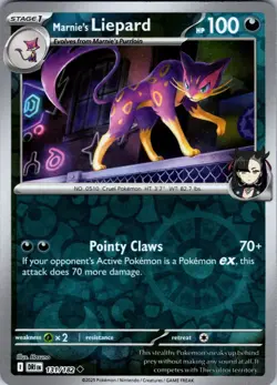 Marnie's Liepard 131/182 Uncommon Destined Rivals Pokemon Reverse Holo Near Mint - Image 1