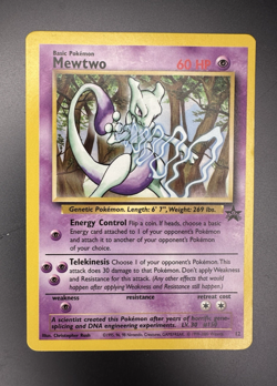 Pokemon TCG - Mewtwo 12 WOTC Black Star Promo - Christopher Rush 1998 - (LP-) - Image 1