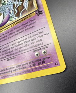 Pokemon TCG - Mewtwo 12 WOTC Black Star Promo - Christopher Rush 1998 - (LP-) - Image 2