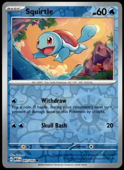 Squirtle 007/165 Common 151 Pokemon Reverse Holo Near Mint - Image 1