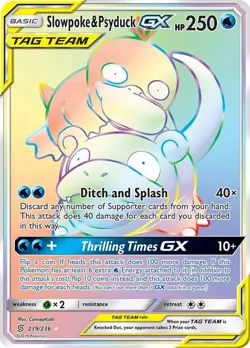 Slowpoke & Psyduck GX (239/236) [Sun & Moon: Unified Minds] Moderately Played Ho - Image 1