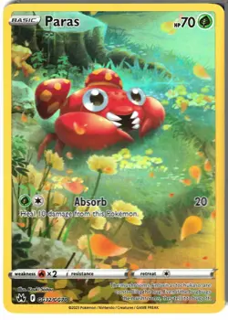 Paras GG32/GG70 Holo Crown Zenith Galarian Gallery Pokemon NM - Image 1