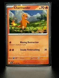 🌀 SWIRL 🌀 Charmander 007/091 Cosmos Holo - Paldean Fates - Pokemon NM - Image 1