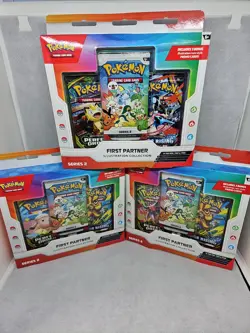 First Partner illustration Collection Series 2. Pokemon TCG 3x Sealed Boxes! (B) - Image 1