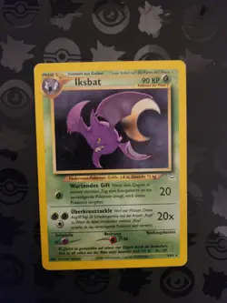 GERMAN Pokemon Crobat (Iskbat) 4/64 Neo Revelation Holo Rare MP SWIRL - Image 1
