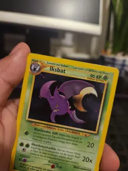 GERMAN Pokemon Crobat (Iskbat) 4/64 Neo Revelation Holo Rare MP SWIRL - Image 3