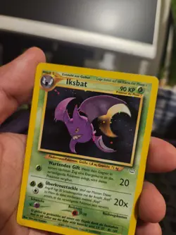 GERMAN Pokemon Crobat (Iskbat) 4/64 Neo Revelation Holo Rare MP SWIRL - Image 4