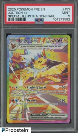 2025 Pokemon PRE EN Special Illustration Rare #153 Jolteon Ex PSA 9 MINT - Image 1