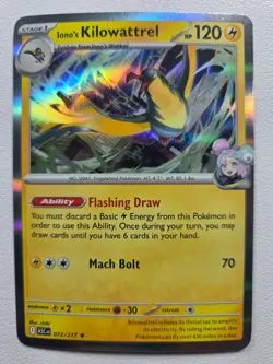 Iono's Kilowattrel 072/217 ME: Ascended Heroes Holo NM Pokemon TCG - Image 1