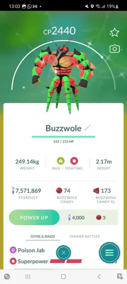 Pokemon Go Shiny Ultrabeast Buzzwole - Image 1