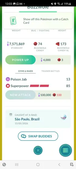 Pokemon Go Shiny Ultrabeast Buzzwole - Image 2