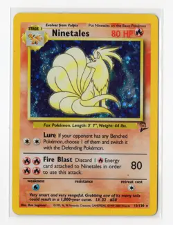Pokemon Ninetales Holo Rare Base Set 2 013/130 MP WOTC Vintage - Image 1