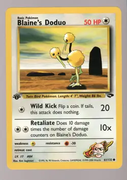 Pokemon Blaine's Doduo 1st Edition Gym Challenge #061/132 LP - Image 1