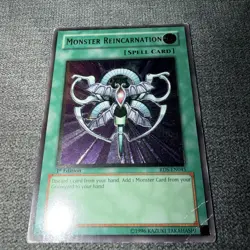 YUGIOH MONSTER REINCARNATION ULTIMATE RARE RDS-EN045 1ST EDITION Moderate PLAYED - Image 1