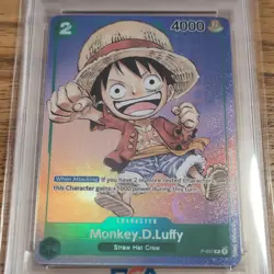 2023 ONE PIECE PROMOS BANDAI CARD GAMES SET #037 MONKEY D. LUFFY PSA 10 - Image 2