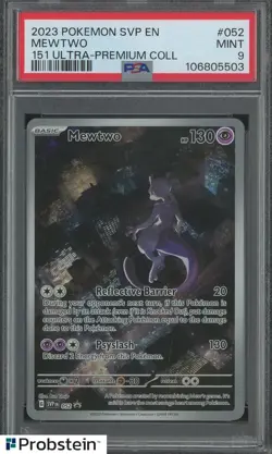 2023 Pokemon SVP EN 151 Ultra Premium Coll #052 Mewtwo PSA 9 MINT - Image 1