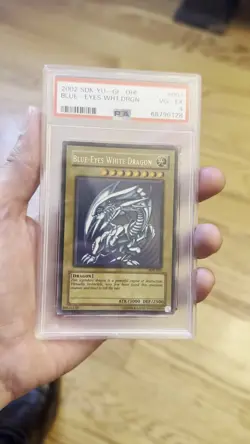 2002 Blue-Eyes White Dragon SDK-001 Ultra Rare PSA 4 VG-EX - Image 2