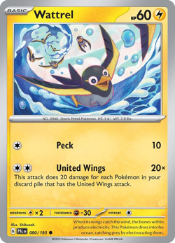 🔥 WATTREL 080/193 COMMON PALDEA EVOLVED POKEMON NM/M SHIBUZOH. 🔥 - Image 1