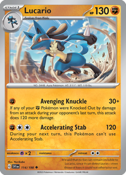 🔥 LUCARIO 114/198 UNCOMMON SCARLET & VIOLET POKEMON NM/M NURIKABE 🔥 - Image 1